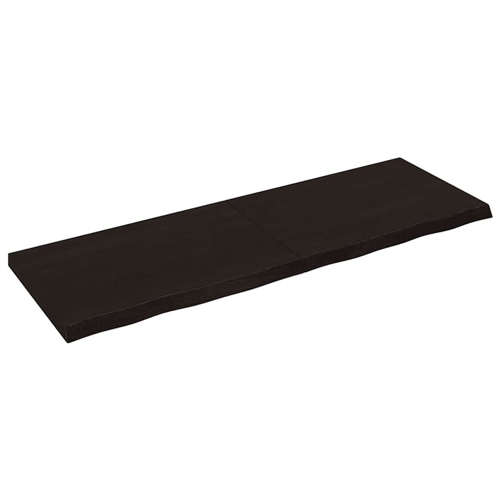 VidaXL sötétbarna kezelt tömör tölgyfa fali polc 180 x 60 x (2-6) cm 20.15 kg