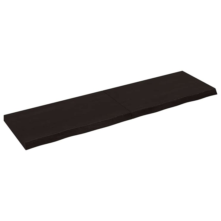 VidaXL sötétbarna kezelt tömör tölgyfa fali polc 180 x 50 x (2-6) cm 19 kg