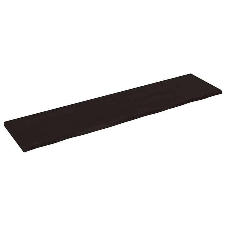 VidaXL sötétbarna kezelt tömör tölgyfa fali polc 200 x 50 x (2-4) cm 17.25 kg