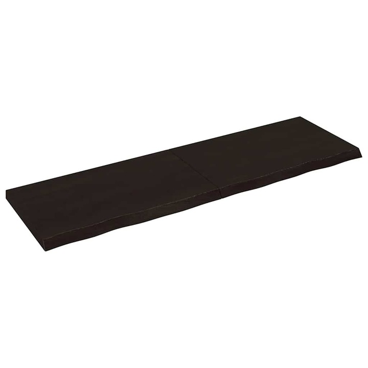 VidaXL sötétbarna kezelt tömör tölgyfa fali polc 200 x 60 x (2-6) cm 22.6 kg
