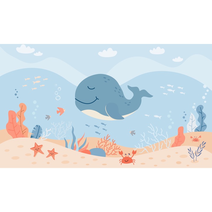 Fototapet fara imbinari Happy Whale H300 X L400