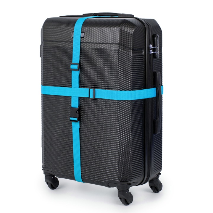 Curele de securitate pentru bagaje pentru valize SA56 albastru 2 buc