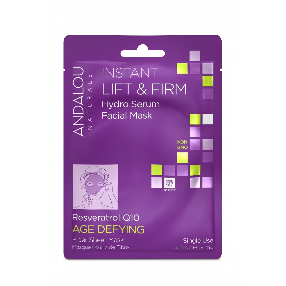 Masca impregnata cu ser pentru fermitate Secom Andalou Naturals Instant Lift & Firm 18 ml