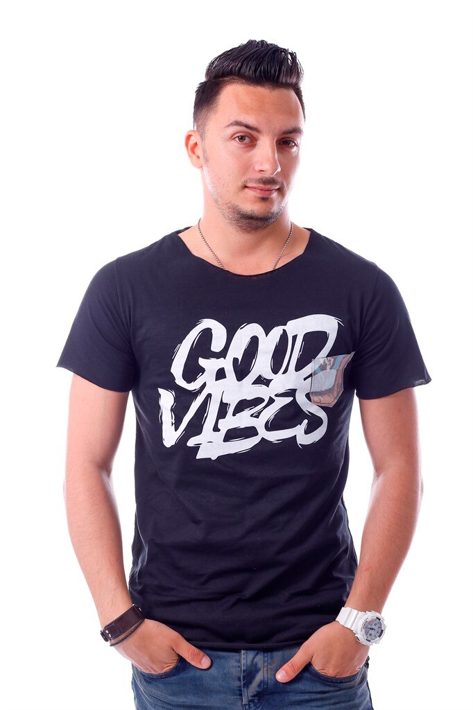 Tricou Good Vibes, Vibes & Style, Negru