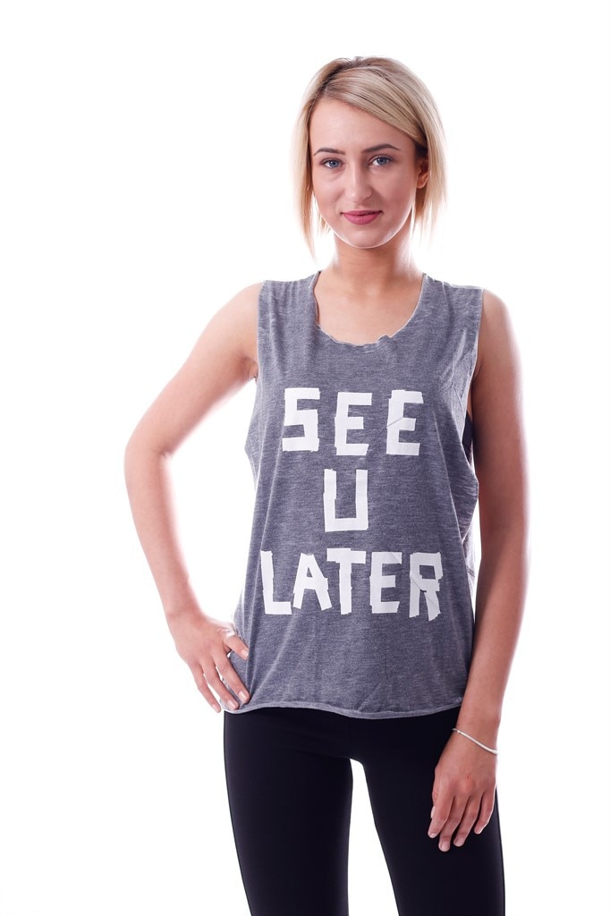 Tricou See U Later, Vibes & Style, Gri