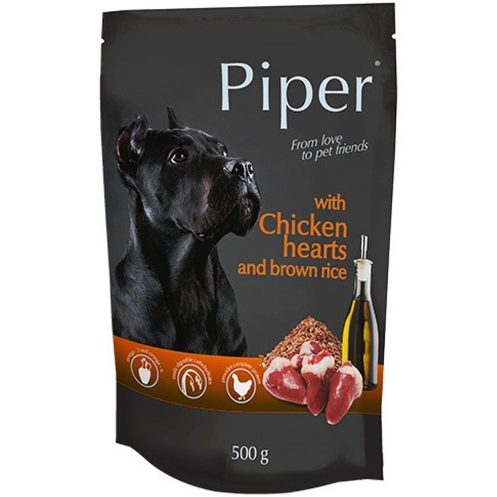 Nedves táp kutyáknak Paprika, csirkeszív és barna rizs, 500 g