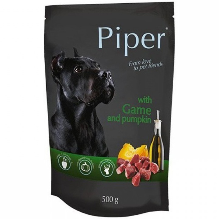 Hrana umeda pentru caini Piper, Vanat si Dovleac, 500 g