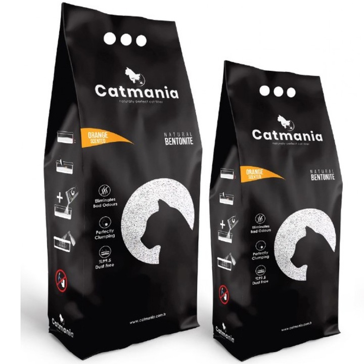 Nisip pentru pisici Catmania, Bentonita, Orange, 5 L