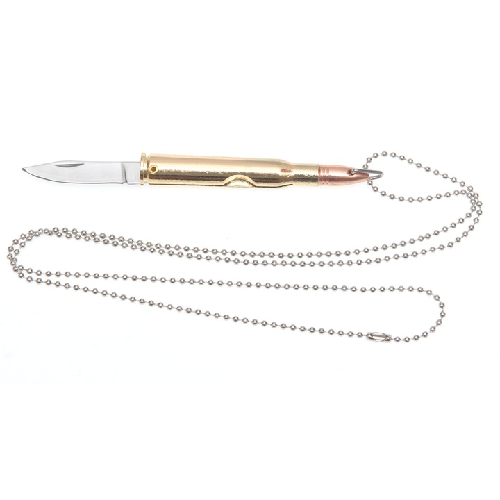 Нож тип ключодържател Патрон, Сачма с верижка за закачане на врата, Острие 4.5см Albainox 18638