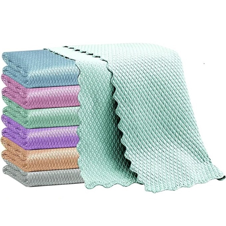 Lavete microfibra, Cafuneplus®, carpa de curatare, set 5 bucati, 30x40cm, Multicolor