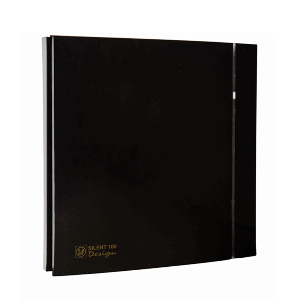 Ventilator de extractie pentru baie si grupuri sanitare Soler & Palau Silent 100 CZ Black Design 4C, Sistem axial, Diametru 100 mm, 2100 RPM, Debit aer 85 mc/h