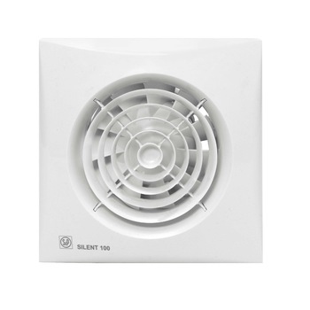 Ventilator de extractie pentru baie si grupuri sanitare Soler & Palau Silent 100 CRZ, Sistem axial, Diametru 100 mm, 2100 RPM, Debit aer 95 mc/h Ventilator de extractie pentru baie si grupuri sanitare Soler & Palau Silent 100 CRZ, Sistem axial, Diametru 100 mm, 2100 RPM, Debit aer 95 mc/h