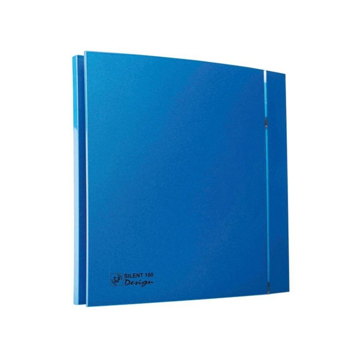 Ventilator de extractie pentru baie si grupuri sanitare Soler & Palau Silent 100 CZ Blue Design 4C, Sistem axial, Diametru 100 mm, 2100 RPM, Debit aer 85 mc/h