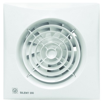Ventilator de extractie pentru baie si grupuri sanitare Soler & Palau Silent-200 CZ 230/50 V/Hz, Sistem axial, Diametru 120 mm, 2350 RPM, Debit aer 180 mc/h Ventilator de extractie pentru baie si grupuri sanitare Soler & Palau Silent-200 CZ 230/50 V/Hz, Sistem axial, Diametru 120 mm, 2350 RPM, Debit aer 180 mc/h