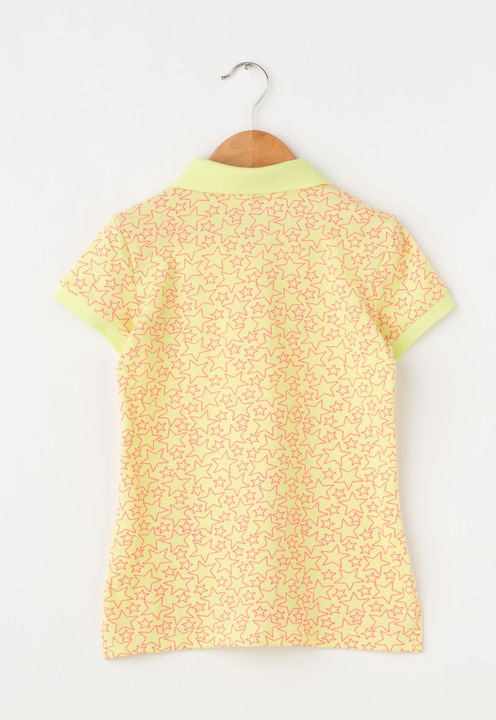 United Colors Of Benetton Tricou polo galben citrine din material pique 1Y