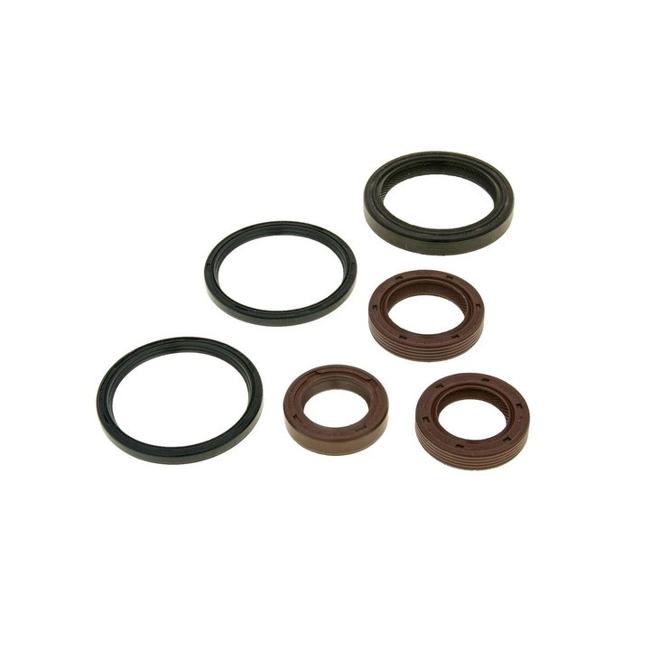 Set Garnituri motocicleta, Naraku, Compatibil cu Aprilia/Gilera/Piaggio/Vespa Maxi, Negru/Maro inchis