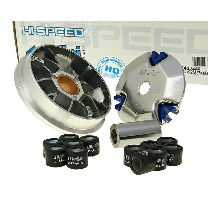 Variator Polini Speed Control, set cu role 16x13 cu greutati 4.9g si 5.6g, pentru scutere