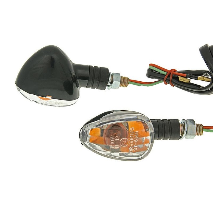 Index / irányjelző szett M10 menetes fekete, átlátszó, rövid verzió VC20114