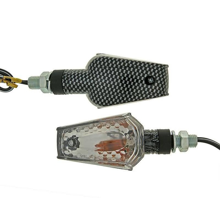 Index / irányjelző szett M10 menetes karbon, átlátszó, rövid verzió Vparts 10451