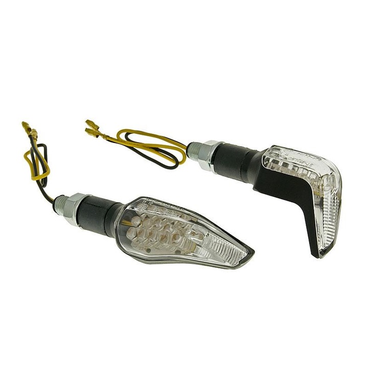 Index / irányjelző szett M10 menetes LED fekete Sidewinder átlátszó üveg Vparts 12280