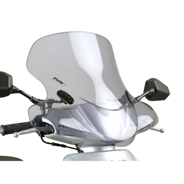 Предно стъкло за скутер Puig City Touring дим - Peugeot Vivacity 50, 100, 125 (00-08)