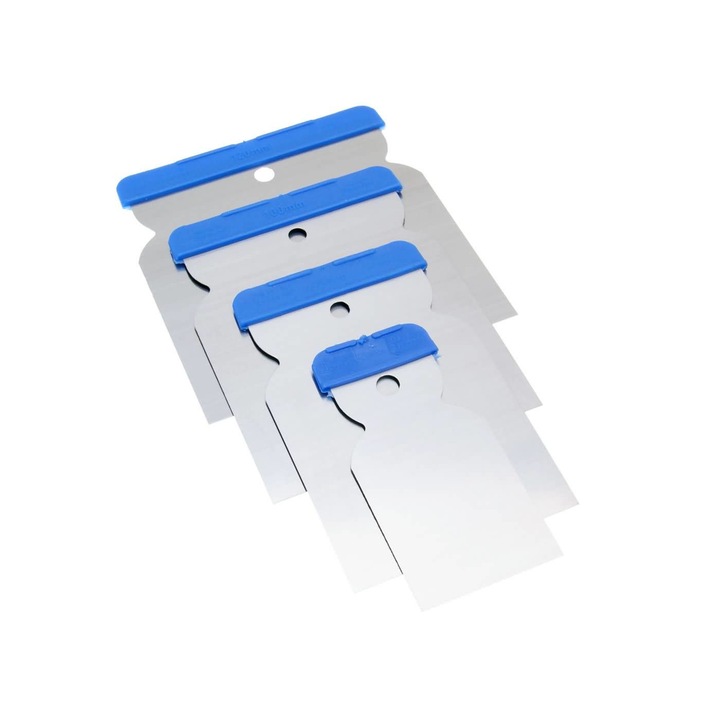 Set chituri, Presto, Otel, 4 bucati, Argintiu/Albastru