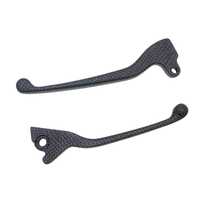 Set manete frana, Vparts, Aspect carbon, Vespa S 125/150 2008-/Gilera Fuoco 500, Negru