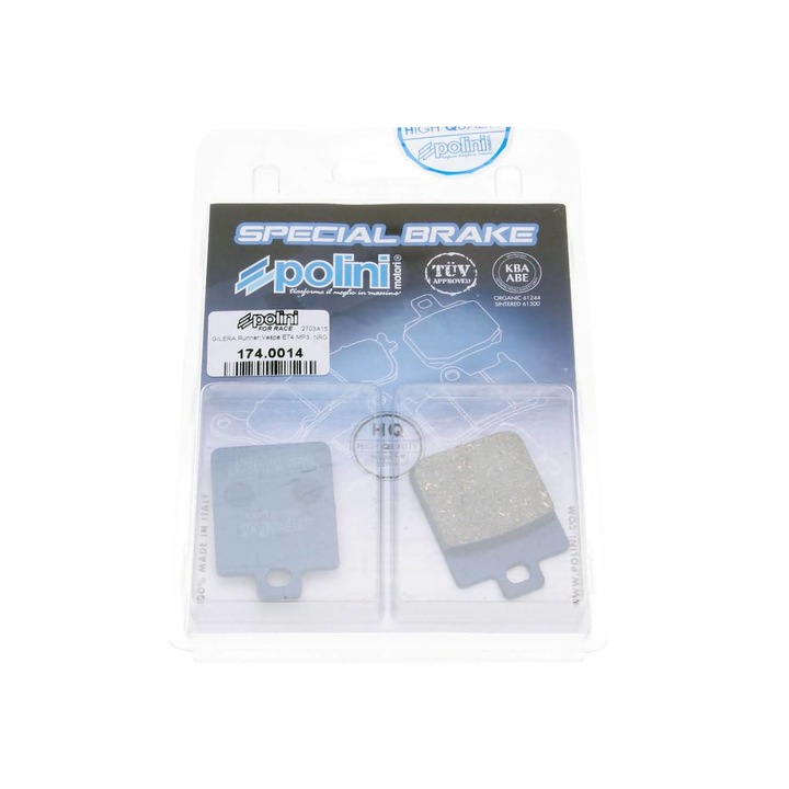 Placute de frana, Polini, Compatibil cu Gilera/Piaggio/Vespa, Argintiu