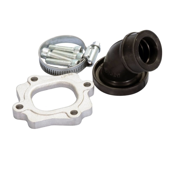 Galerie de admisie, Polini, 360 21/25mm, Minarelli, Carburator 15-21mm CP, 19-21mm PHBG, Negru/Argintiu