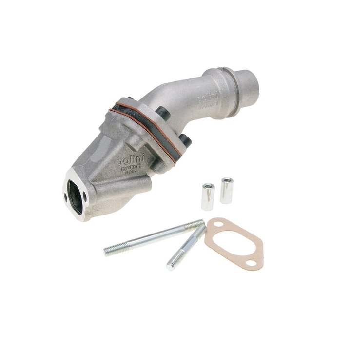 Sistem de admisie, Polini, 24/28.5mm, Galerie de admisie + bloc diafragma, Vespa 50 Special/125 Primavera/ET3, Argintiu