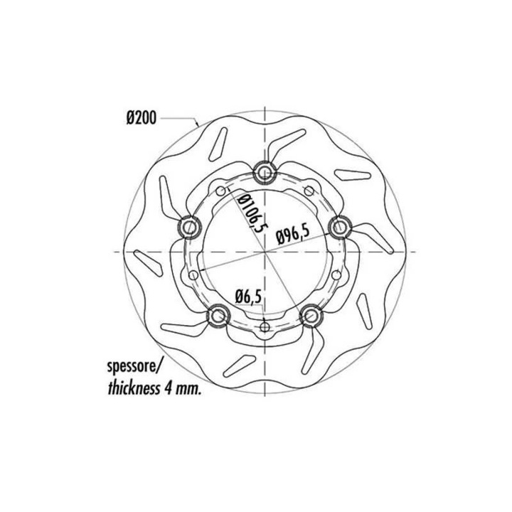 Polini Wavy hullámos úszó féktárcsa - LML, Piaggio, Vespa, Gilera 175.0006