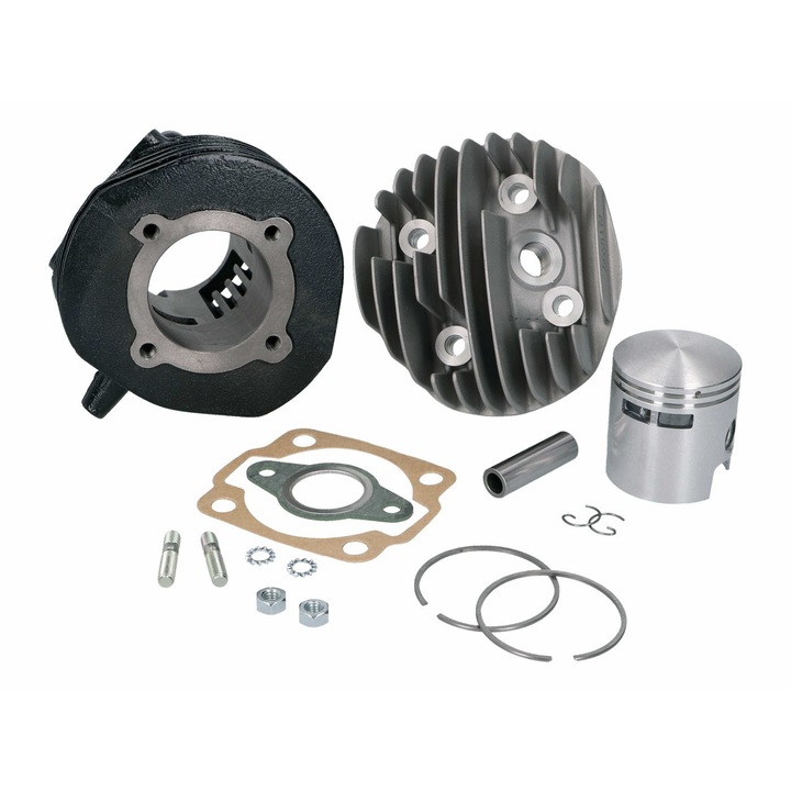 Set cilindru, DR, 75cc, 47mm, 6TR, Vespa V50/Special/PK/Ape 50, Negru/Argintiu