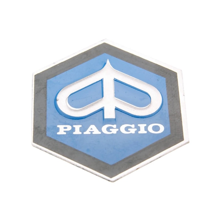 Piaggio 31x36mm-es alumínium ragasztandó embléma - Vespa PK50, PK80 82-88 36365