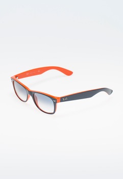 Ray-Ban, Ochelari de soare bleumarin cu oranj aprins, Oranj/Bleumarin, 55-18-145 Standard Ray-Ban, Ochelari de soare bleumarin cu oranj aprins, Oranj/Bleumarin, 55-18-145 Standard