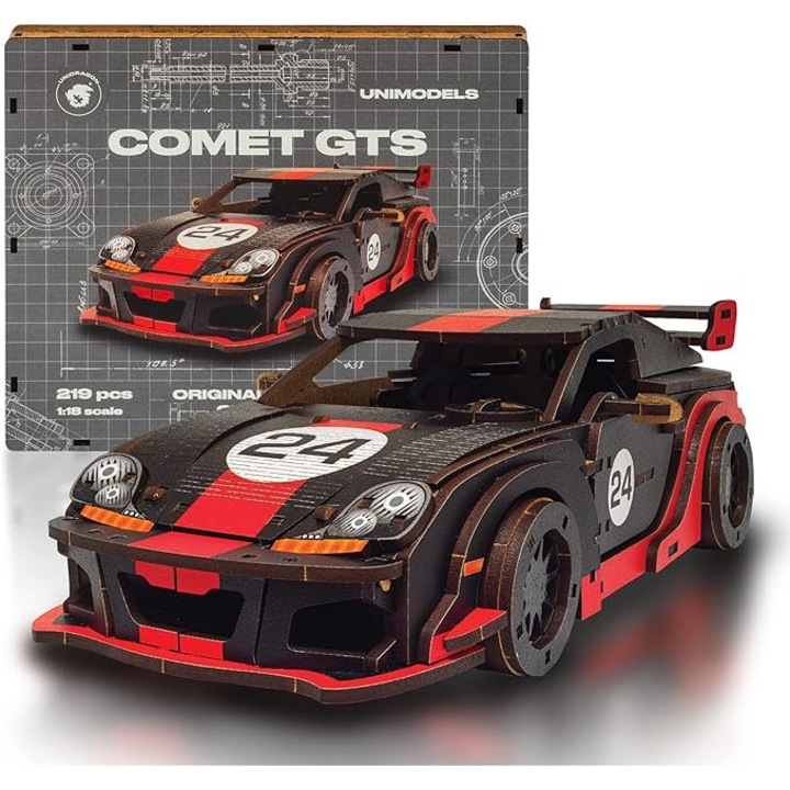Puzzle 3D Lemn, Comet GTS Z, DIY Woosaic, 219 piese, Unidragon