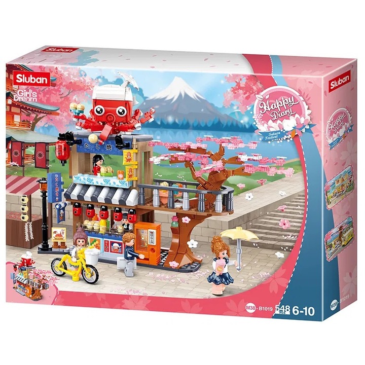 Sluban M38-B1019 építőkészlet, Sushi bár, 548 db, 5 figura, 6+ év, 16.9 cm, többszínű