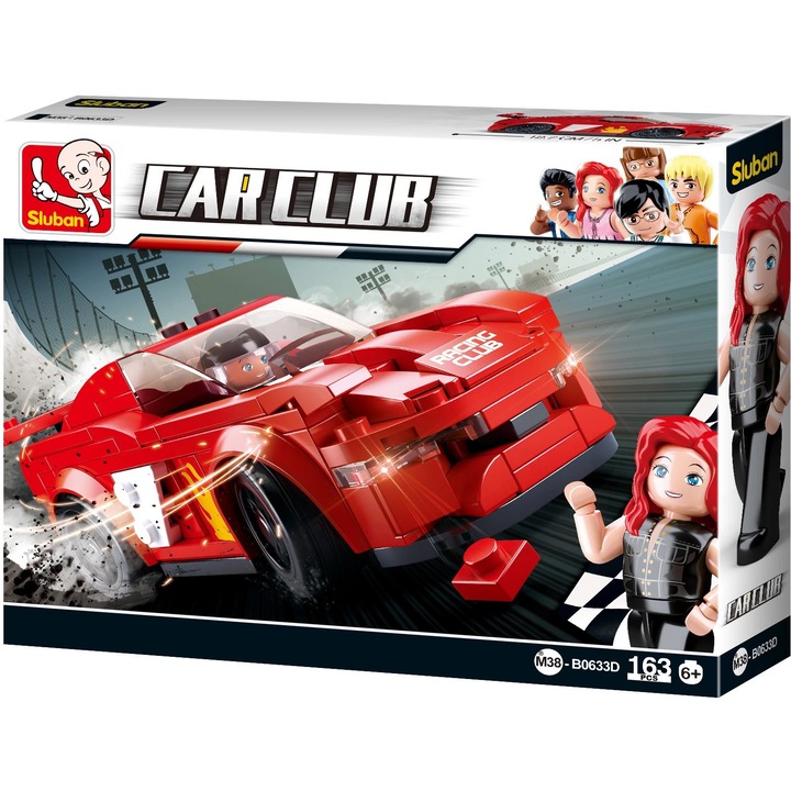 Sluban építőkészlet, Versenyautó, 163 db, M38-B0633D