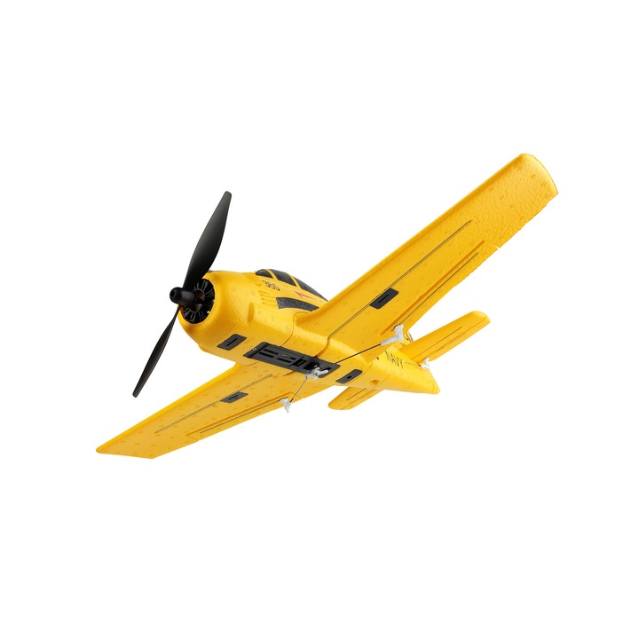 Avion RC cu telecomanda T28 Troian, Gyroscop care stabilizeaza zborul, Lungime 32cm, Anvergura aripi 38 cm, 2.4Ghz, 4 canale, RTF, 14+