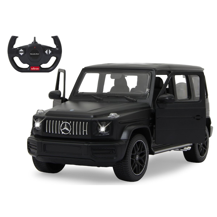 Masina RC cu telecomanda Mercedes-Benz AMG G 63 negru, Lungime 33.8 cm, Scara 1:14, Lumini LED fata/spate, 2.4 GHz, Usi manuale, 6+
