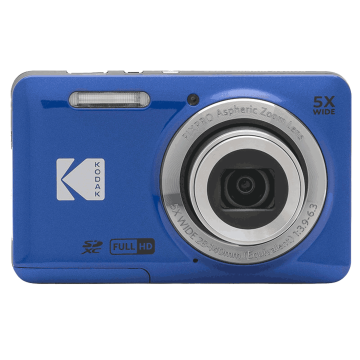 Камера Kodak PixPro FZ55, 16 MP, Увеличение 5X, Vlogging, Full HD 1080p, Син