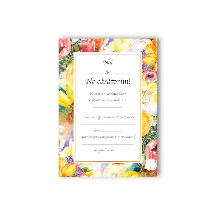 Комплект от 20 сватбени покани 100% рециклирана форма тип рамка за цветя, висококачествена хартия с тактилна текстура, A6 с включен плик