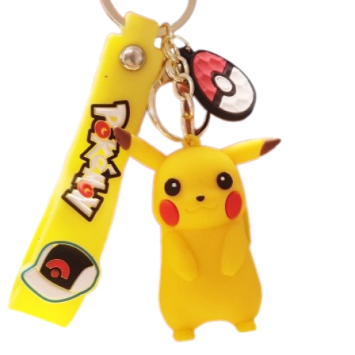 Pokemon Pikachu szilikon kulcstartó, sárga, 6cm