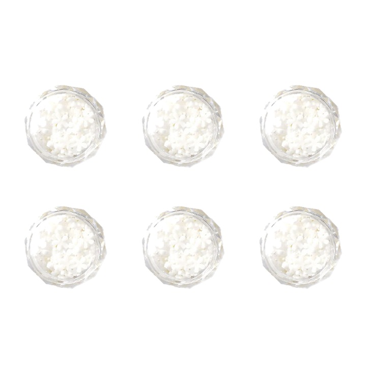 Set Ornamente Unghii 3D Flori Acrilice, Alb, Forma4