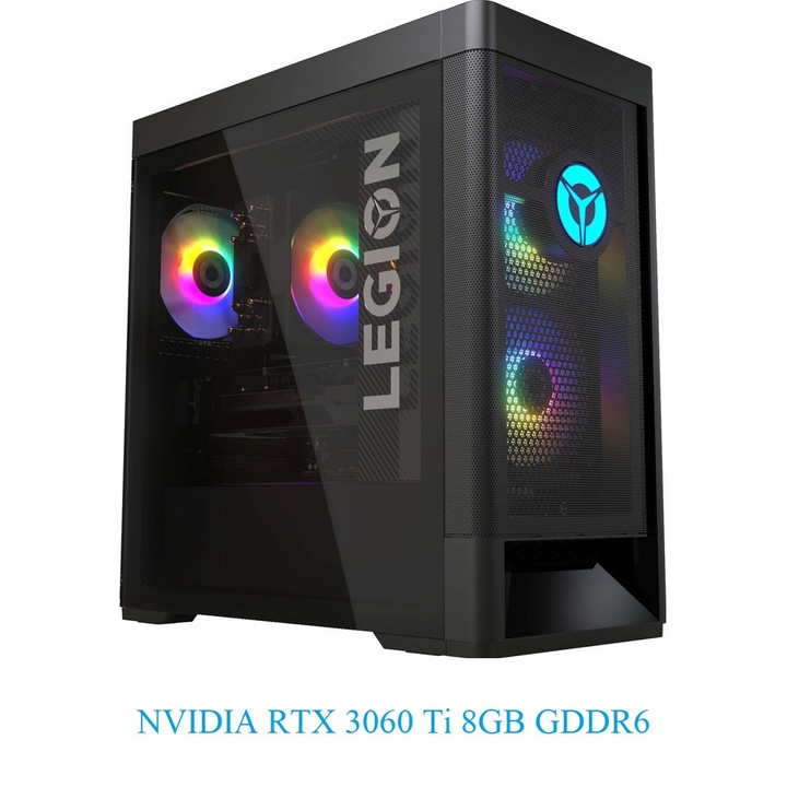 Компютър Lenovo Legion T5 26IOB6, Intel Core i5-11400F, 32 GB DDR4,256 GB SSD m2 PCIe, 1 TB HDD, NVIDIA® GeForce RTX™ 3060 Ti 8GB GDDR6, RGB, Black