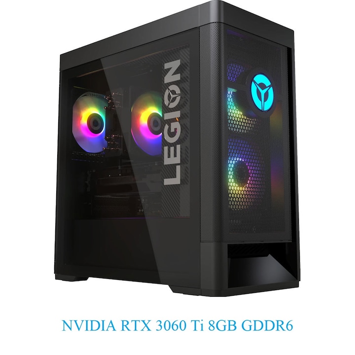Компютър Lenovo Legion T5 26IOB6, Intel Core i5-11400F, 32 GB DDR4,512 GB SSD m2 PCIe, 1 TB HDD, NVIDIA® GeForce RTX™ 3060 Ti 8GB GDDR6, RGB, Black
