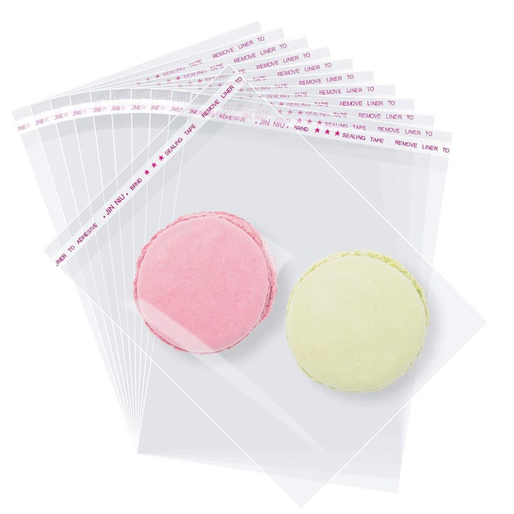 Set 200 Pungi Resigilabile QttvbTna, Transparente, Sigilare Adeziva, Grad Alimentar, 30x45cm