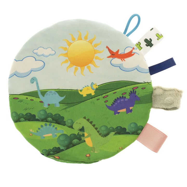 Érzékszervi játék, Ferocity, Gyerekpárna, termikus, Cseresznyemaggal töltött, Dinoszaurusz modell, Többszínű
