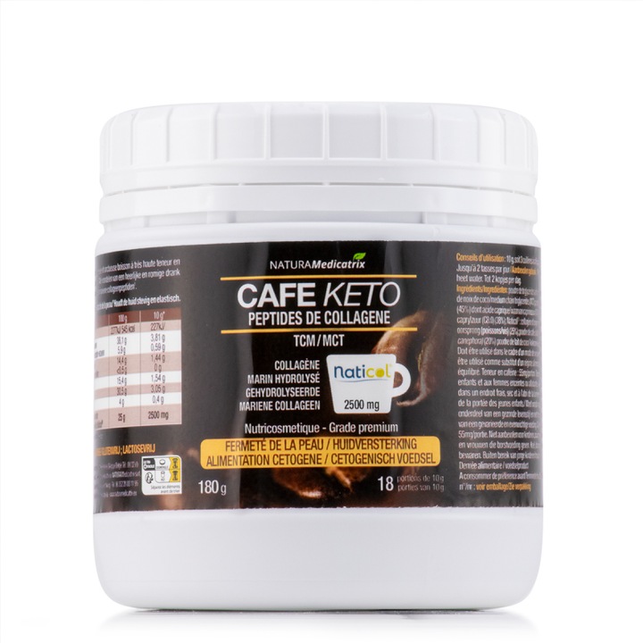 Cafea KETO cu peptide de Colagen, NaturaMedicatrix, 180gr