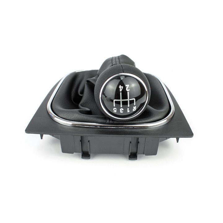 Nuca si manson schimbator viteze Volkswagen Golf 5, Golf 6, Jetta, EOS, Scirocco, 5 trepte Negru/Chrom