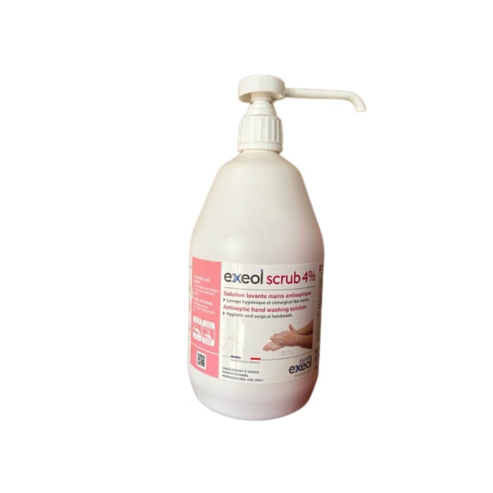 Sapun dezinfectant Exeol Scrub 4%, flacon 1 litru